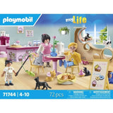 PLAYMOBIL 71744 Bar a chats avec 6 chats et 3 personnages, My Life, 72 pieces, Des 4 ans