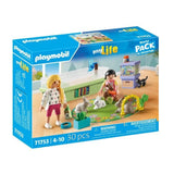 PLAYMOBIL 71753 Animalerie avec enclos a lapins, My Life, Soin des animaux, 30 pieces, Des 4 ans