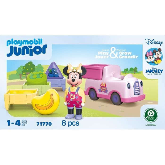 PLAYMOBIL Junior 71770 Minnie avec voiturette a fruits, Disney, 8 pieces, Des 12 mois