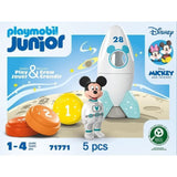 PLAYMOBIL Junior 71771 Mickey astronaute avec sa fusée, Disney, 5 pieces, Des 12 mois