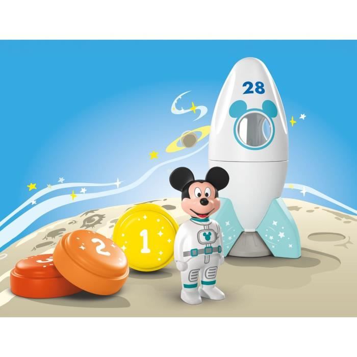 PLAYMOBIL Junior 71771 Mickey astronaute avec sa fusée, Disney, 5 pieces, Des 12 mois