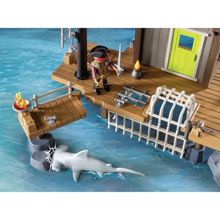 PLAYMOBIL 71792 Port de pirates avec repaire, prisons et canon, 165 pieces, Les Pirates, des 4 ans