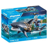 PLAYMOBIL 71793 Pirate et requin avec mâchoire articulée, Les pirates, 21 pieces, Des 4 ans