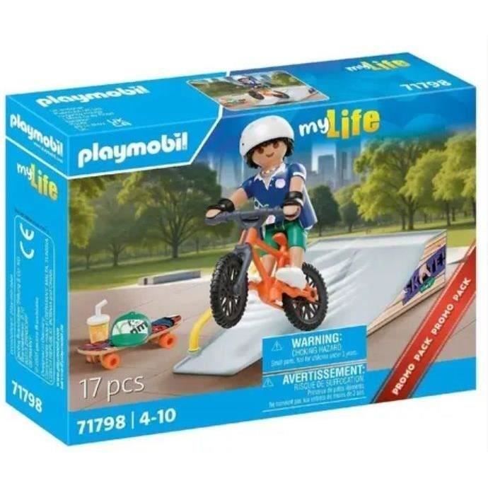 PLAYMOBIL 71798 Rider avec rampe, skate et BMX, My Life, Promo pack, 17 pieces, des 4ans
