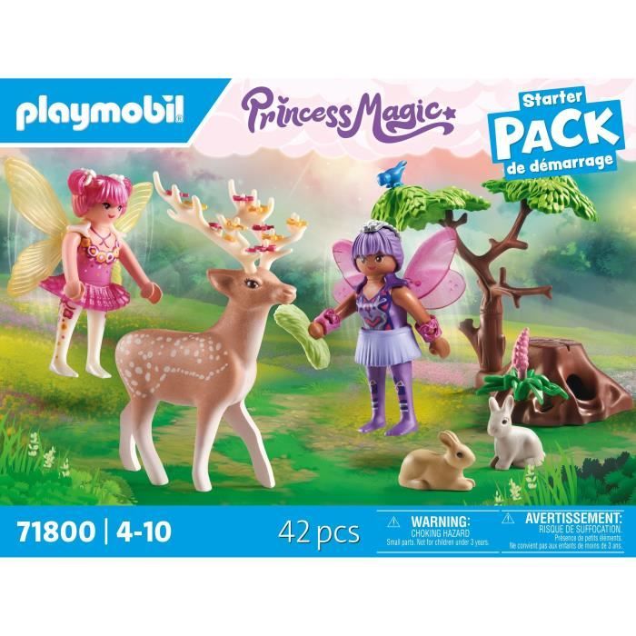 PLAYMOBIL 71800 Duo de fées avec animaux de la foret, Princess Magic Starter Pack, 42 pieces, Des 4 ans