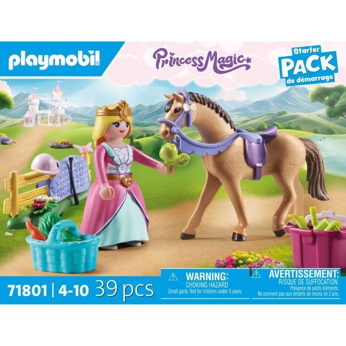 PLAYMOBIL 71801 Princesse cavaliere, cheval et matériel équestre, Princess Magic, 39 pieces, Des 4 ans
