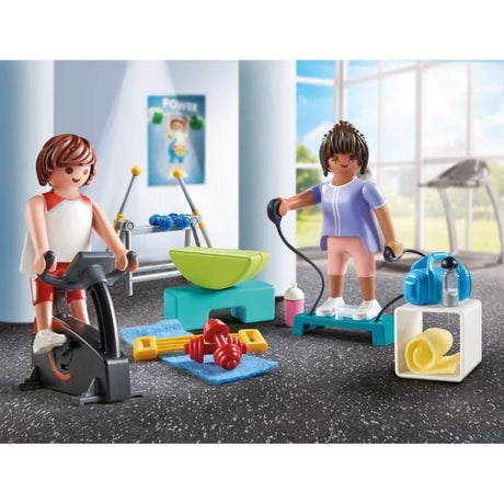 PLAYMOBIL 71806 Sportifs et matériel de fitness, vélo et halteres, My Life, 32 pieces, Des 4 ans