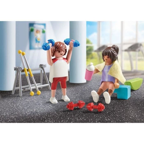PLAYMOBIL 71806 Sportifs et matériel de fitness, vélo et halteres, My Life, 32 pieces, Des 4 ans