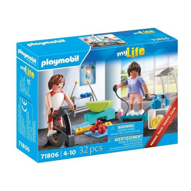 PLAYMOBIL 71806 Sportifs et matériel de fitness, vélo et halteres, My Life, 32 pieces, Des 4 ans