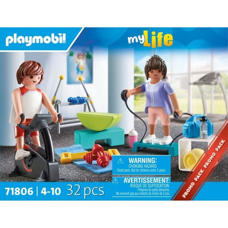 PLAYMOBIL 71806 Sportifs et matériel de fitness, vélo et halteres, My Life, 32 pieces, Des 4 ans