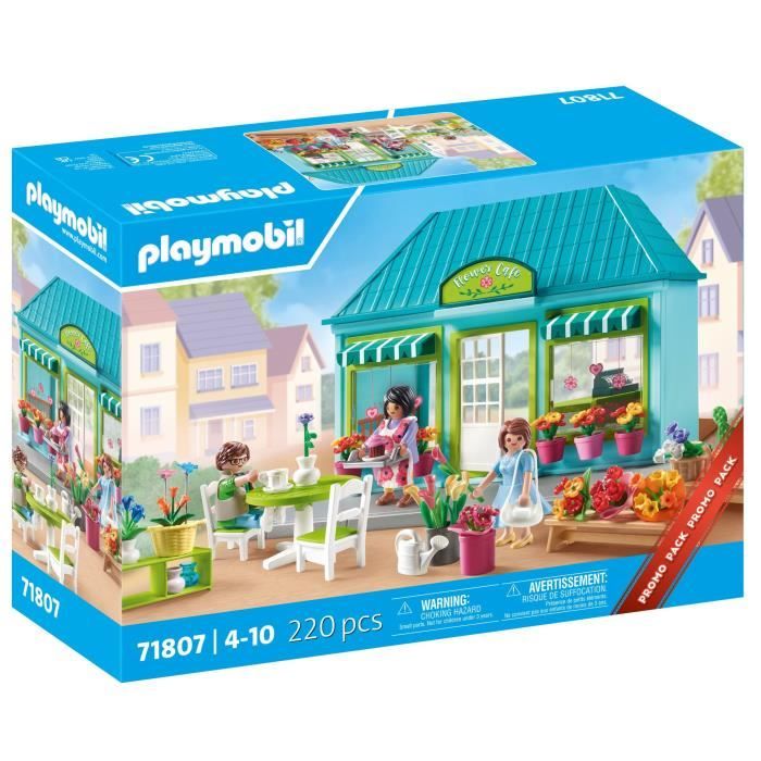 PLAYMOBIL 71807 Boutique de fleuriste et salon de thé, My Life la ville, Promo Pack, 220 pieces, Des 4 ans