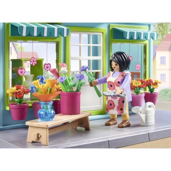 PLAYMOBIL 71807 Boutique de fleuriste et salon de thé, My Life la ville, Promo Pack, 220 pieces, Des 4 ans