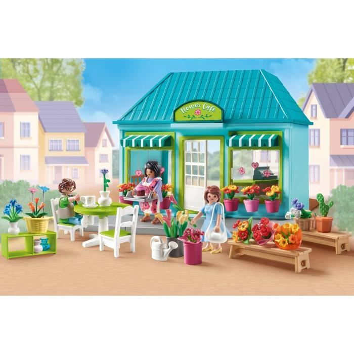 PLAYMOBIL 71807 Boutique de fleuriste et salon de thé, My Life la ville, Promo Pack, 220 pieces, Des 4 ans