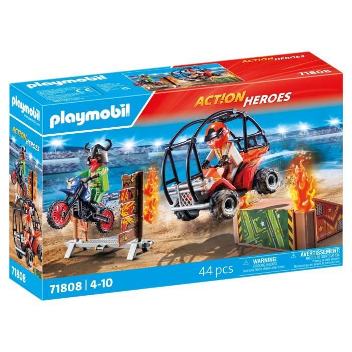 PLAYMOBIL 71808 Duo de cascadeurs avec quad et moto