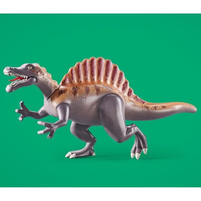 PLAYMOBIL 71820 Spinosaure, chercheur et véhicule a grue pivotante, Dinos, 60 pieces, Des 4 ans