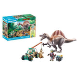 PLAYMOBIL 71820 Spinosaure, chercheur et véhicule a grue pivotante, Dinos, 60 pieces, Des 4 ans