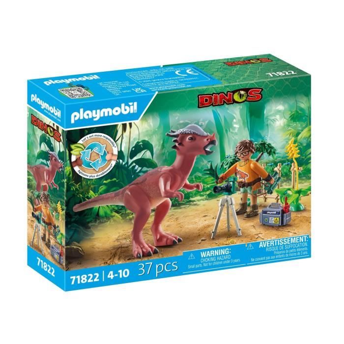 PLAYMOBIL 71822 Stygimoloch, chercheur et accessoires, Dinos, 37 pieces, Des 4 ans
