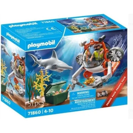 Playmobil 71860 Chasse au trésor avec sous-marin, Les explorateurs, Promo Packs, 51 pieces, Des 4 ans