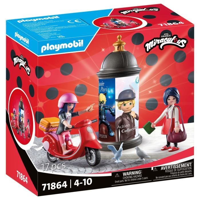 PLAYMOBIL 71864 Marinette a scooter & Kagami, Miraculous, 17 pieces, des 5 ans