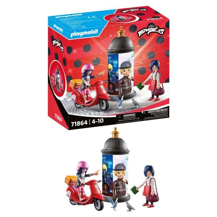 PLAYMOBIL 71864 Marinette a scooter & Kagami, Miraculous, 17 pieces, des 5 ans