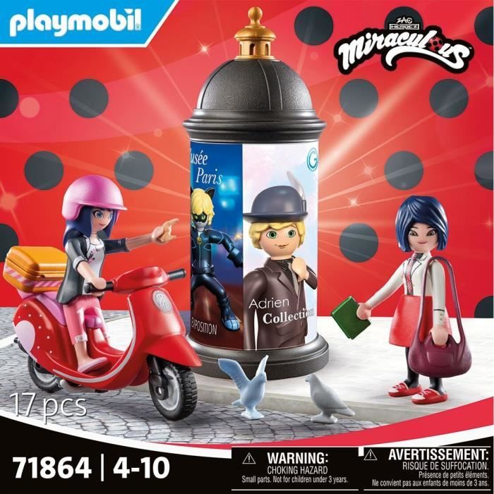 PLAYMOBIL 71864 Marinette a scooter & Kagami, Miraculous, 17 pieces, des 5 ans