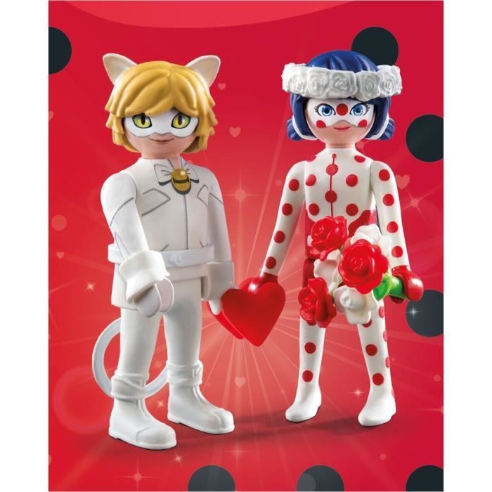 PLAYMOBIL 71865 Mariage Ladybug & Chat Noir, Miraculous, 17 pieces, Des 4 ans