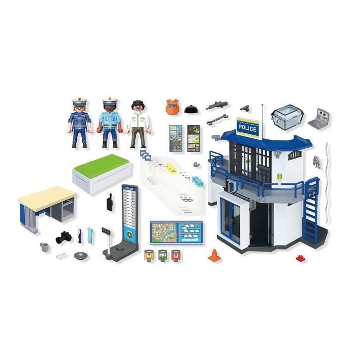 Playmobil 71874 Poste de police avec salle de recherches, Les policiers, City Action, 129 pieces, des 4 ans