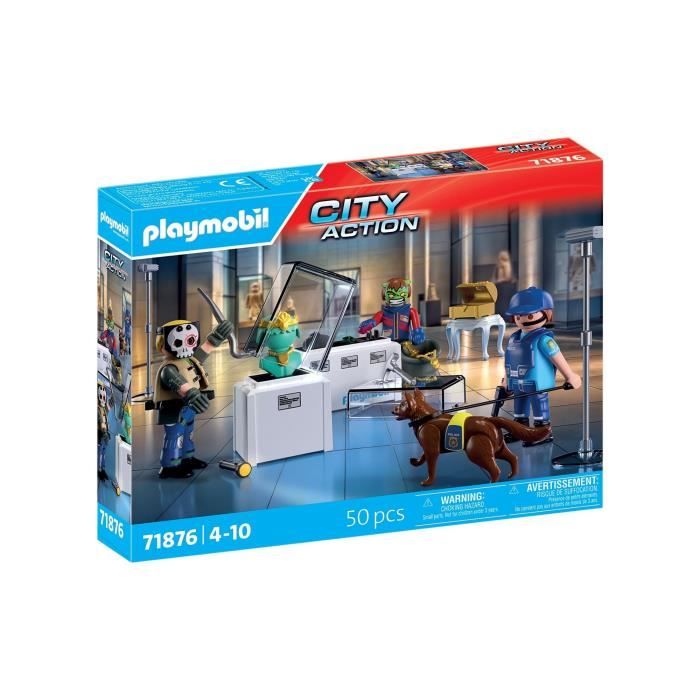 PLAYMOBIL 71876 Arrestation de cambrioleurs au musée, Les policiers, City Action, 50 pieces, des 4 ans