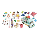 Playmobil 71904 Camion vendeur de glaces & 3 personnages, My Life Vacances a la plage, Design rétro années 50, 101 pieces, des 4 ans