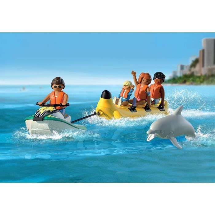 Playmobil 71905 Scooter des mers, banane tractée & 4 personnages, My Life Vacances a la plage, 22 pieces, des 4 ans