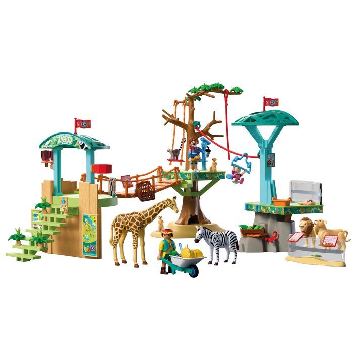 Playmobil 72070 Zoo : Parc aventure au milieu des animaux sauvages, univers miniature, 169 pieces, des 4 ans