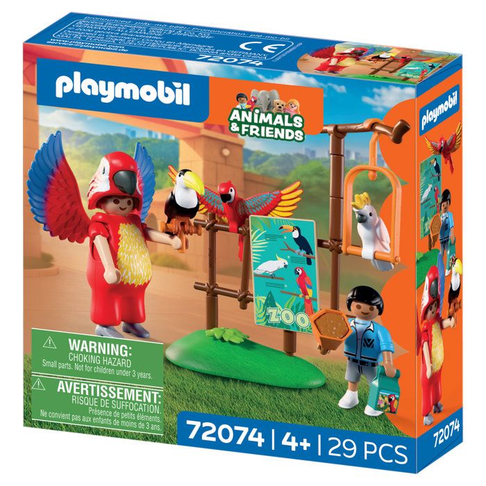 Playmobil 72074 Zoo : Mascotte perroquet coloré & enfant
