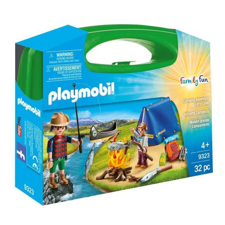 PLAYMOBIL 9323 Valisette Campeurs, Sports et Action, 2 personnages, tente, canoë et accessoires, Camping, 32 pieces, Des 4 ans