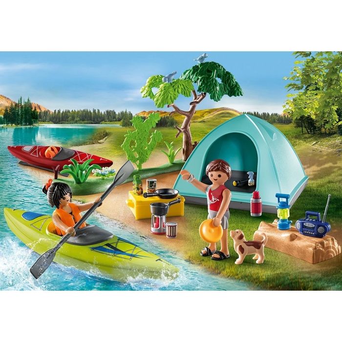 PLAYMOBIL 71425 Vacanciers avec tente, My Life, Camping, 54 pieces, des 4 ans