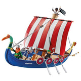 PLAYMOBIL 71888 Drakkar des pirates, Astérix, Personnages de la BD, Bateau et 4 personnages, 88 pieces, Des 5 ans