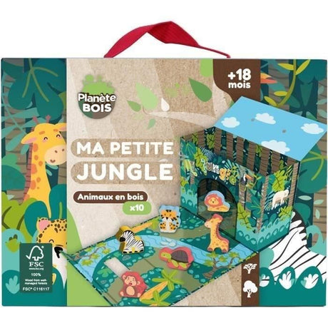 Maison de Jeu Safari - PLANeTE BOIS - FSC - 10 Pieces - Jeu Enfant - Des 18 Mois