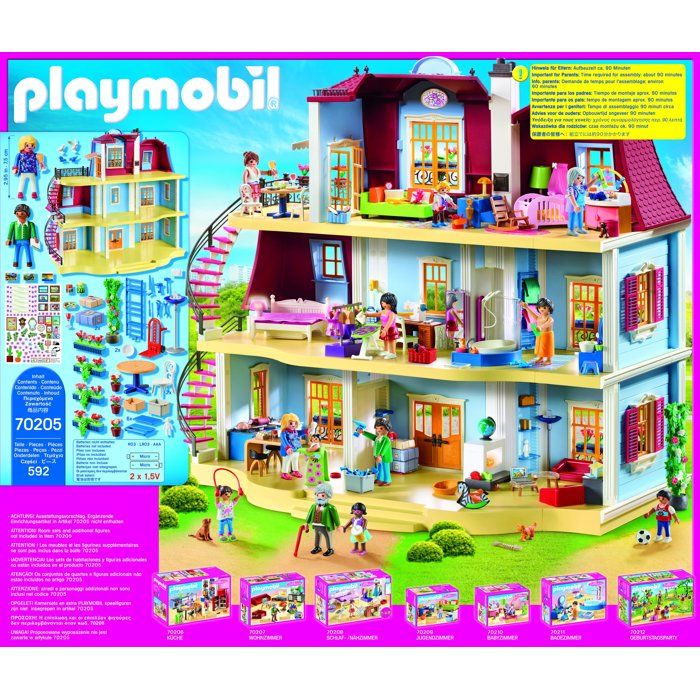 PLAYMOBIL 70205 Grande Maison Traditionnelle, Dollhouse La Maison Traditionnelle, 592 pieces, Des 4 ans