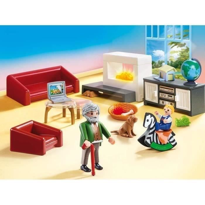 PLAYMOBIL 70207 Salon avec cheminée, Dollhouse La Maison Traditionnelle, 36 pieces, Des 4 ans
