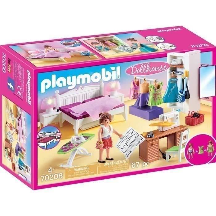 PLAYMOBIL 70208 Chambre avec espace couture, Dollhouse La Maison Traditionnelle, Des 4 ans