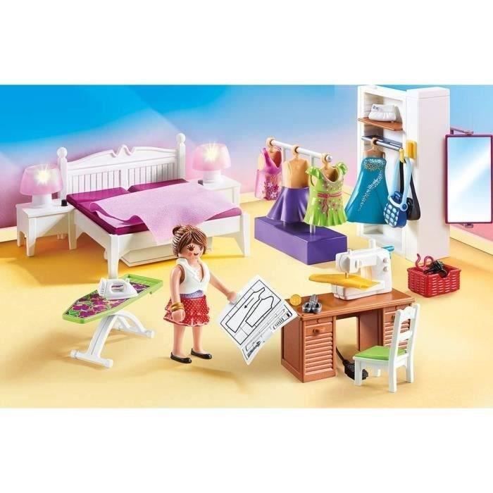 PLAYMOBIL 70208 Chambre avec espace couture, Dollhouse La Maison Traditionnelle, Des 4 ans