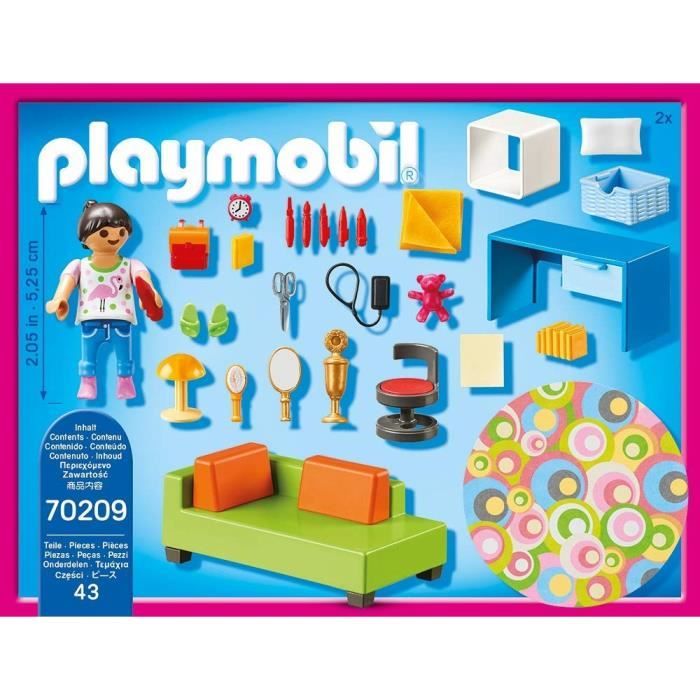 PLAYMOBIL 70209 Chambre d'enfant avec canapé-lit, Maison Traditionnelle, Dollhouse, 43 pieces, Des 4 ans