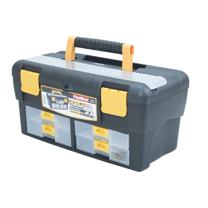 Boîte a outillage - Plastiken - 81052_NOIRE - 52 cm - Titanium - En plastique