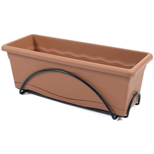 Pot de fleur - PLASTIKEN - Jardiniere 50x20cm - Orange - Terracota - 10 L