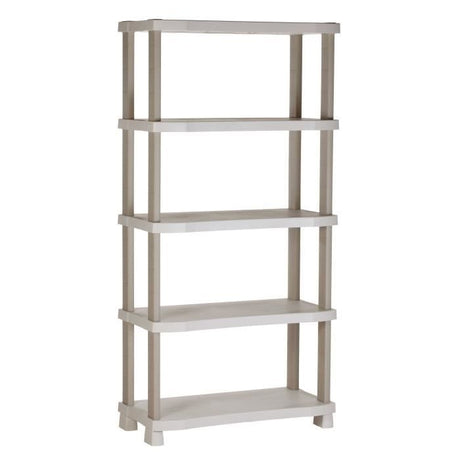 Etagere - PLASTIKEN - Plastique - 90 x 45 x 184 cm - 5 ťtages - Beige