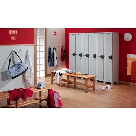 SPACESAVER 35 PLASTIKEN Armoire haute 1 Porte avec étageres - l 35 x p 45 x h 184 cm - Gamme Space SAVER - Intérieur et Extérieur