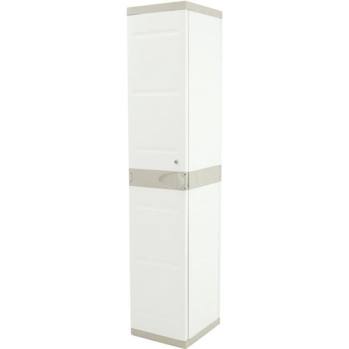 Armoire haute vestiaire PLASTIKEN - 1 porte, 35cm - Blanc