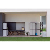 Armoire basse 2 portes TITANIUM PLASTIKEN avec étageres - Beige et Noire - Intérieur/Extérieur