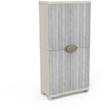Armoire - PLASTIKEN - Space-saver - 90 cm - 4 étageres - Blanc/gris