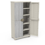 Armoire - PLASTIKEN - Space-saver - 90 cm - 4 étageres - Blanc/gris
