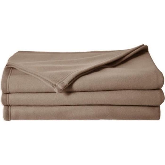 Couverture Polaire Toison d'Or - Poleco - 240 x 260 cm - Coloris Taupe